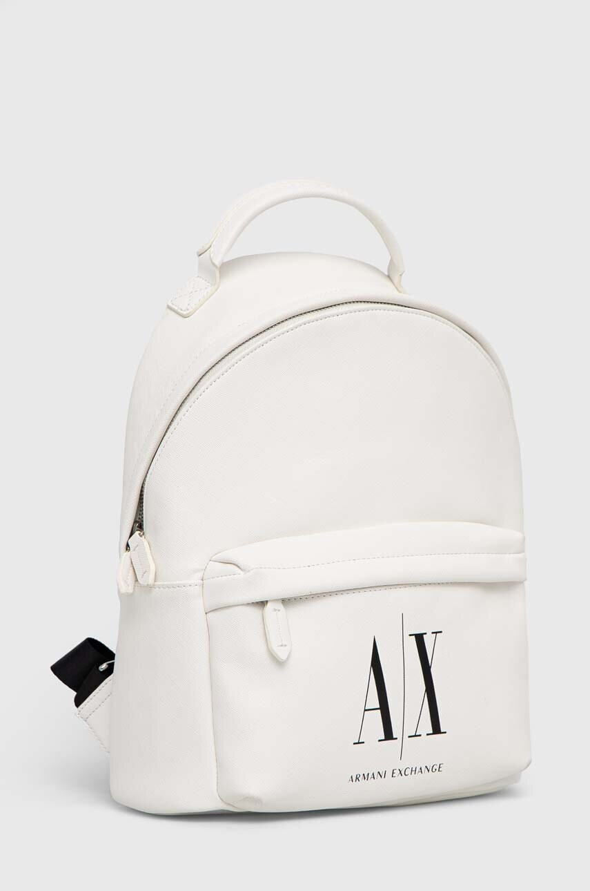 Armani Exchange Раница в бяло малък размер с принт - Pepit.bg