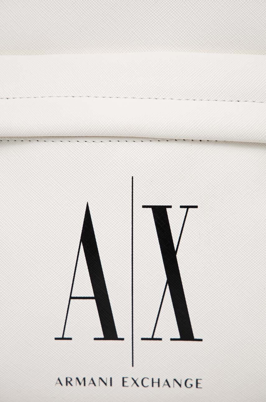 Armani Exchange Раница в бяло малък размер с принт - Pepit.bg