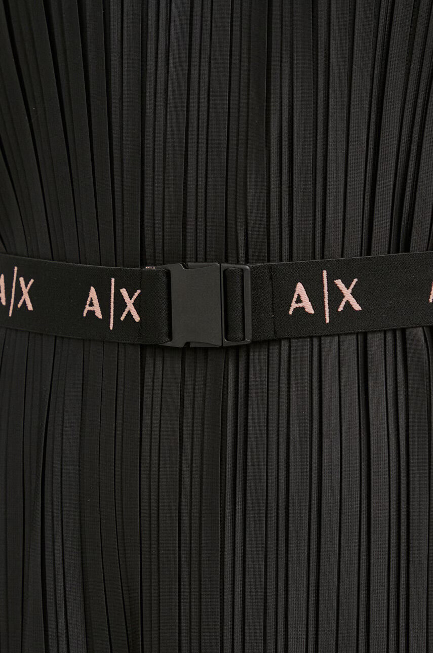 Armani Exchange Рокля в черно среднодълъг модел разкроен модел - Pepit.bg
