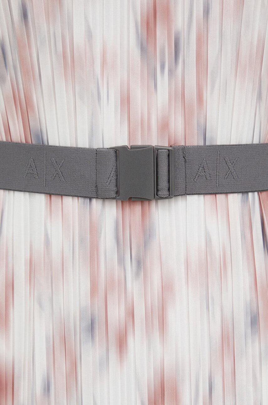 Armani Exchange Рокля в бяло среднодълъг модел разкроен модел - Pepit.bg