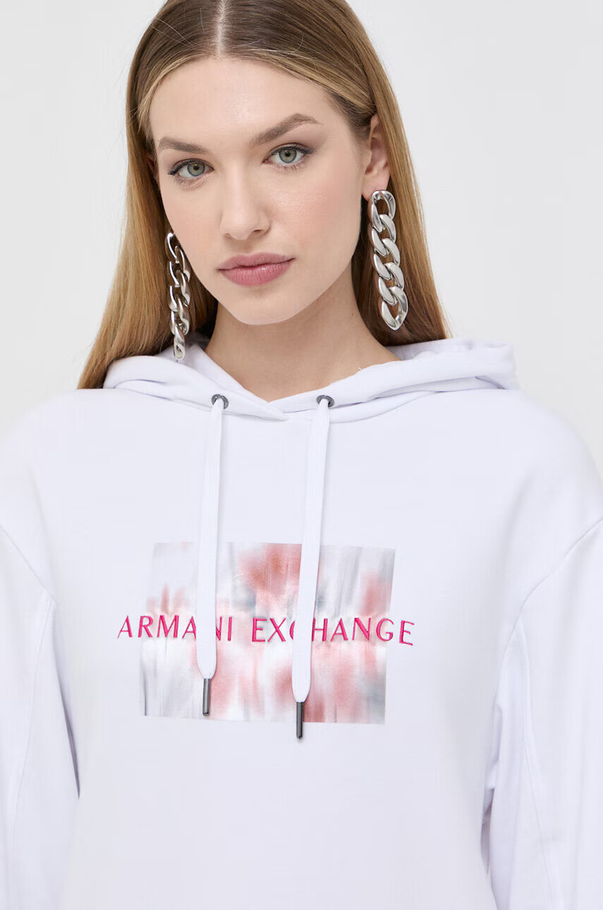 Armani Exchange Рокля в бяло къс модел с уголемена кройка - Pepit.bg