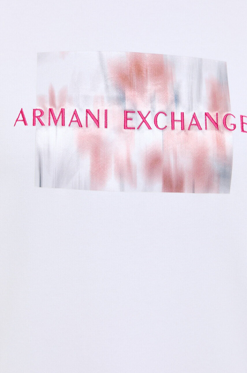 Armani Exchange Рокля в бяло къс модел с уголемена кройка - Pepit.bg