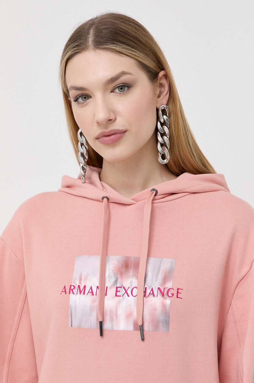 Armani Exchange Рокля в оранжево къс модел с уголемена кройка - Pepit.bg