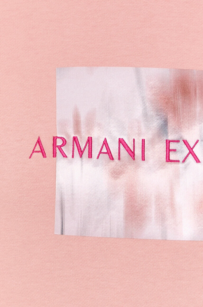 Armani Exchange Рокля в оранжево къс модел с уголемена кройка - Pepit.bg