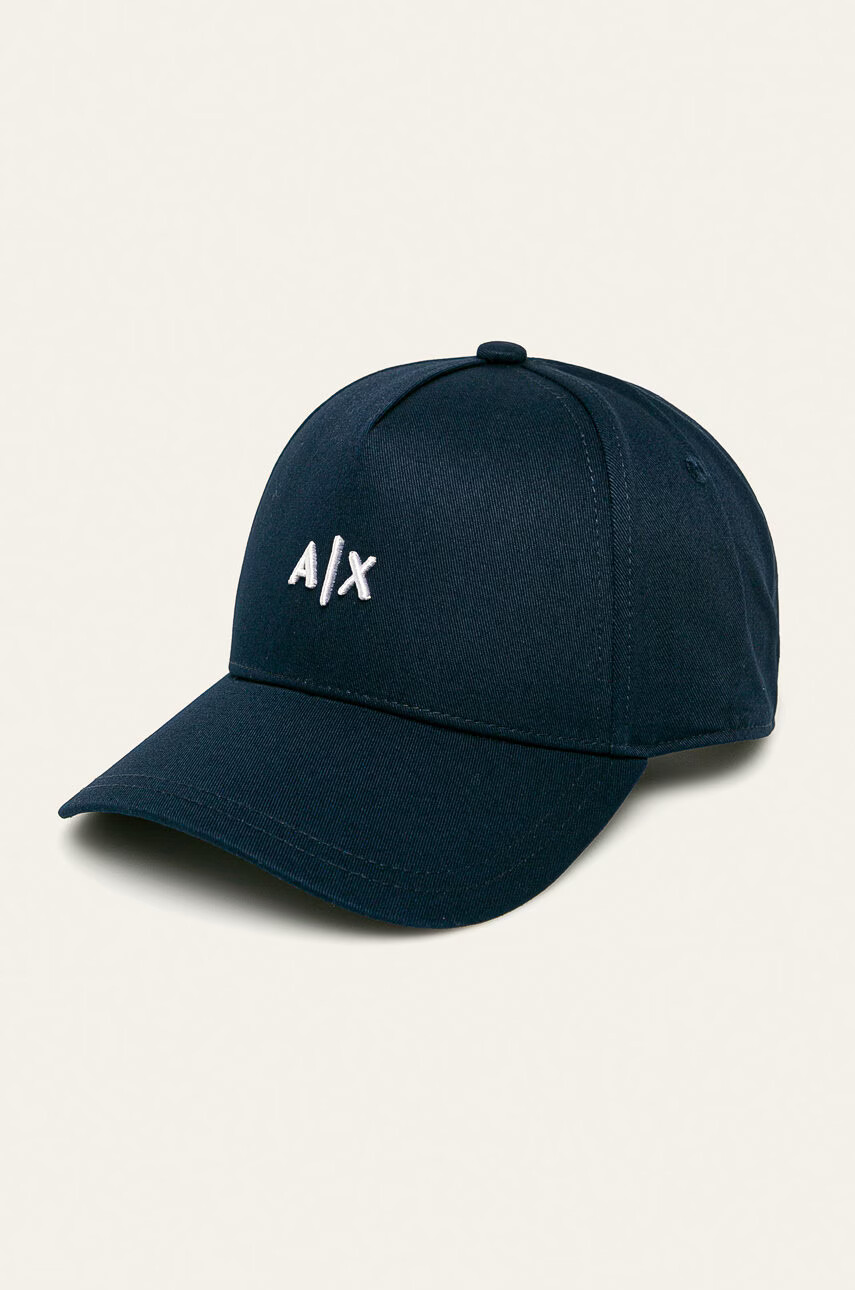 Armani Exchange Шапка в тъмносиньо с апликация - Pepit.bg