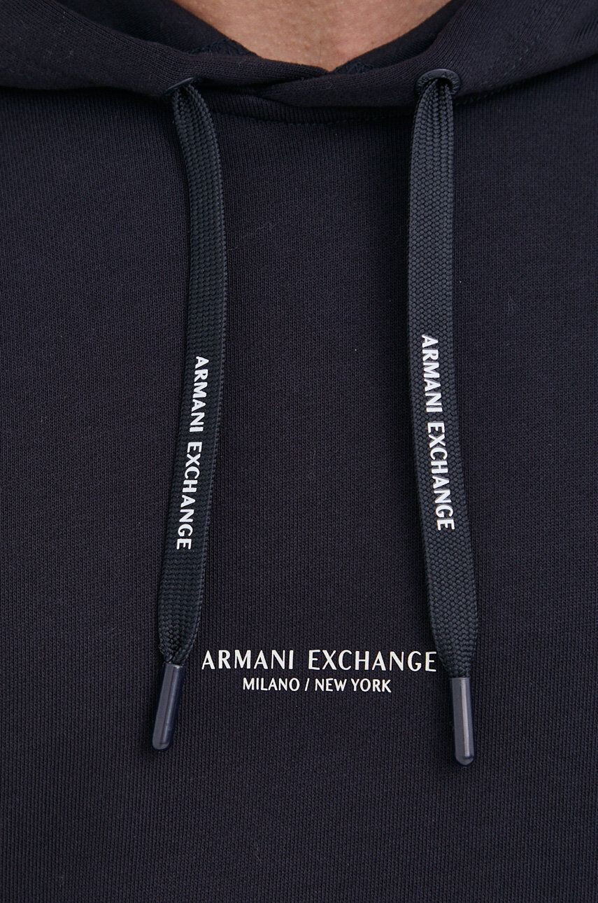 Armani Exchange Суичър мъжки в тъмносиньо с принт - Pepit.bg