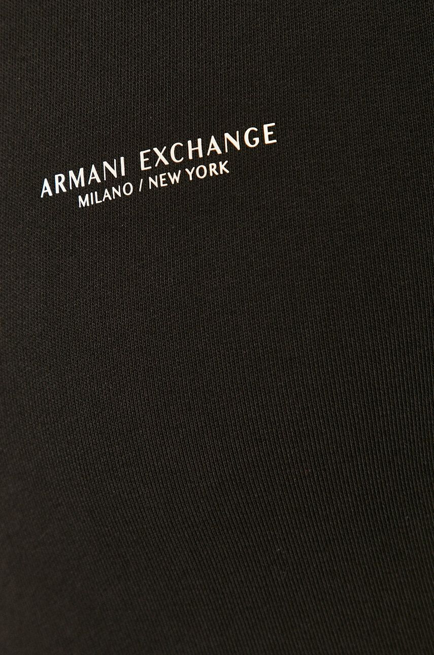 Armani Exchange Суичър мъжки в черно с принт - Pepit.bg