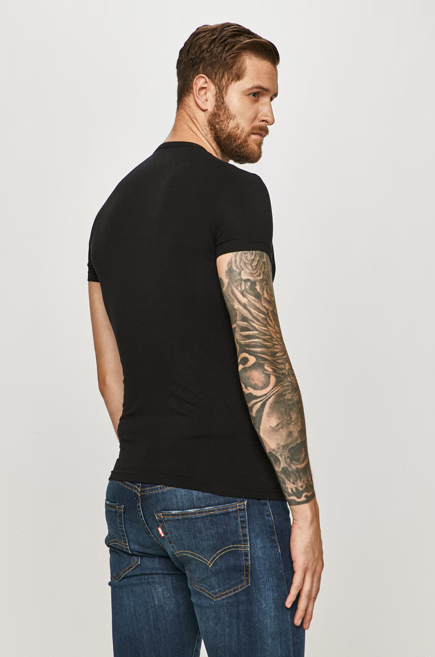 Armani Exchange Тениска (2 броя) в черно с изчистен дизайн - Pepit.bg