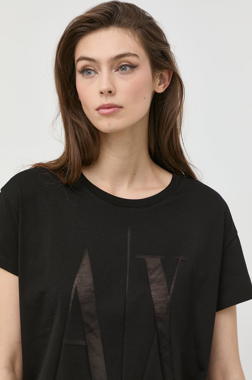 Armani Exchange Тениска в черно - Pepit.bg