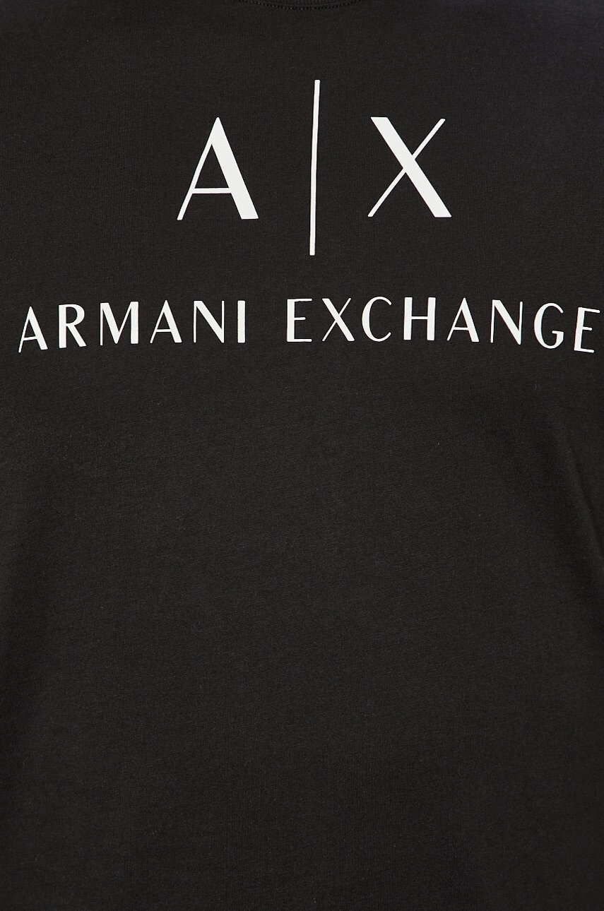 Armani Exchange Тениска в черно с принт - Pepit.bg