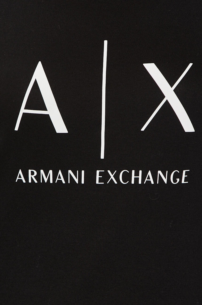 Armani Exchange Памучна тениска в черно - Pepit.bg