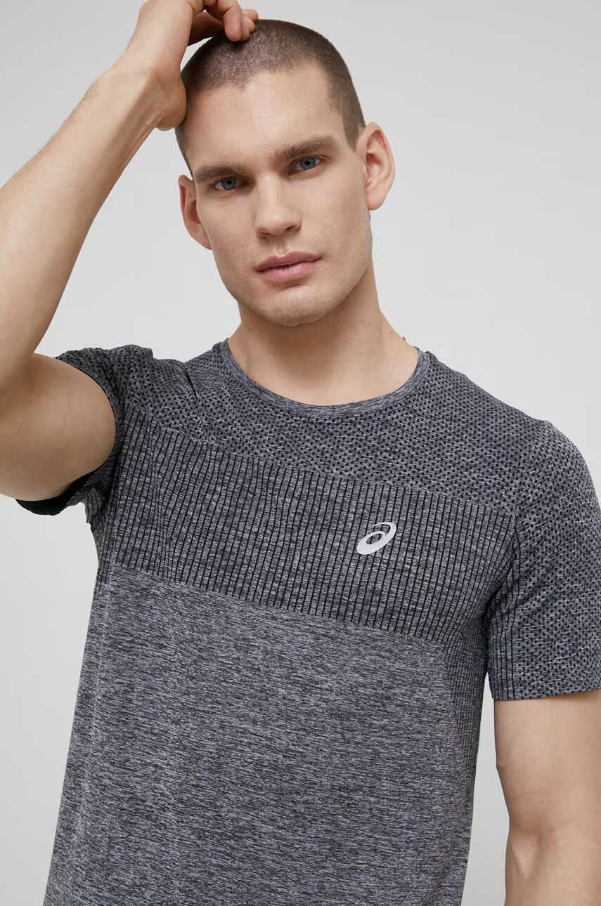Asics Тениска за бягане в сиво с десен - Pepit.bg