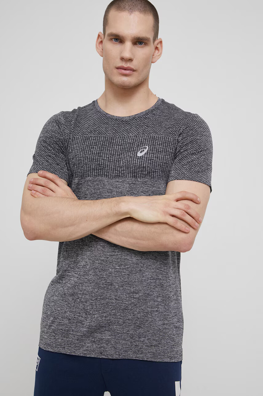 Asics Тениска за бягане в сиво с десен - Pepit.bg