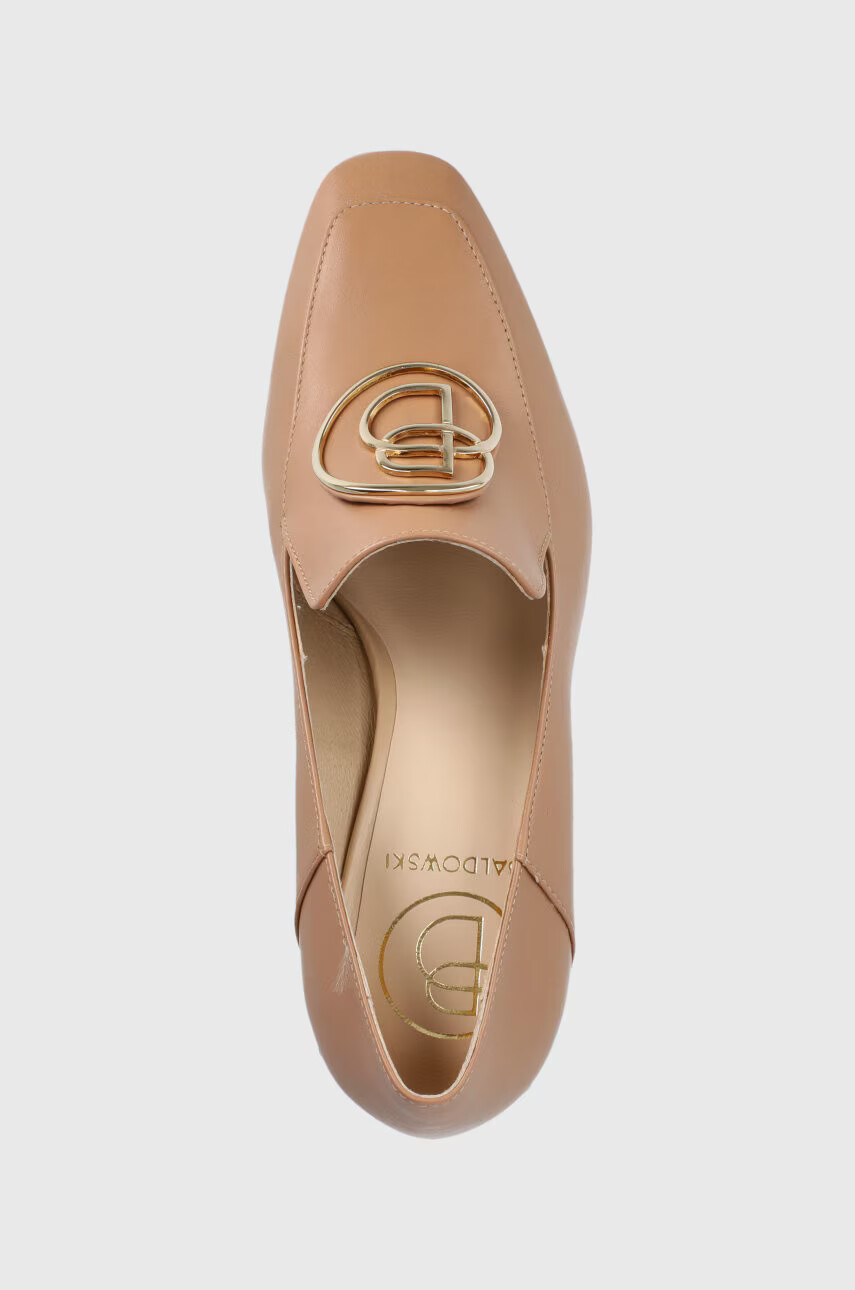 Baldowski Кожени мокасини дамско в бежово с равна подметка - Pepit.bg