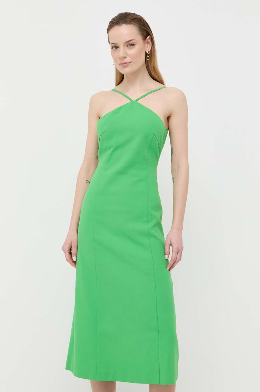 Beatrice B Памучна рокля в зелено среднодълъг модел разкроен модел - Pepit.bg