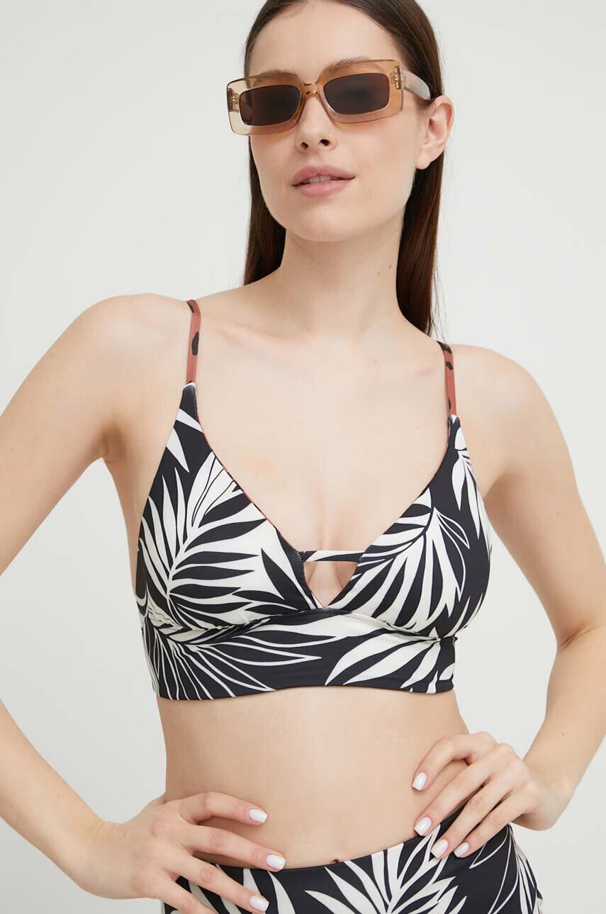 Billabong Горнище на бански с две лица в черно с леко подплатена чашка - Pepit.bg