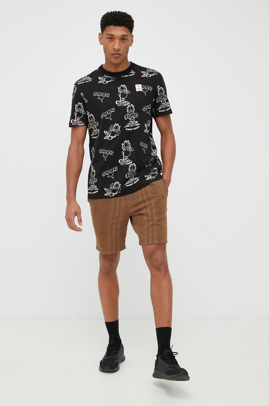 Billabong Памучен къс панталон X Wrangler в кафяво - Pepit.bg