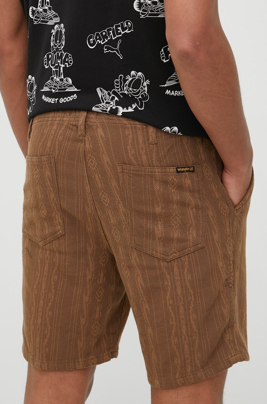 Billabong Памучен къс панталон X Wrangler в кафяво - Pepit.bg