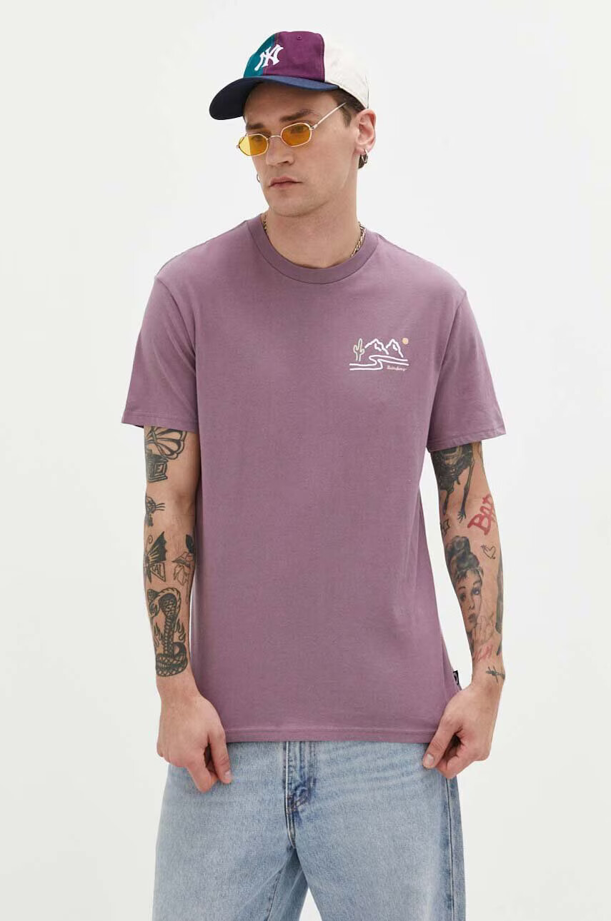 Billabong Памучна тениска в розово с принт - Pepit.bg