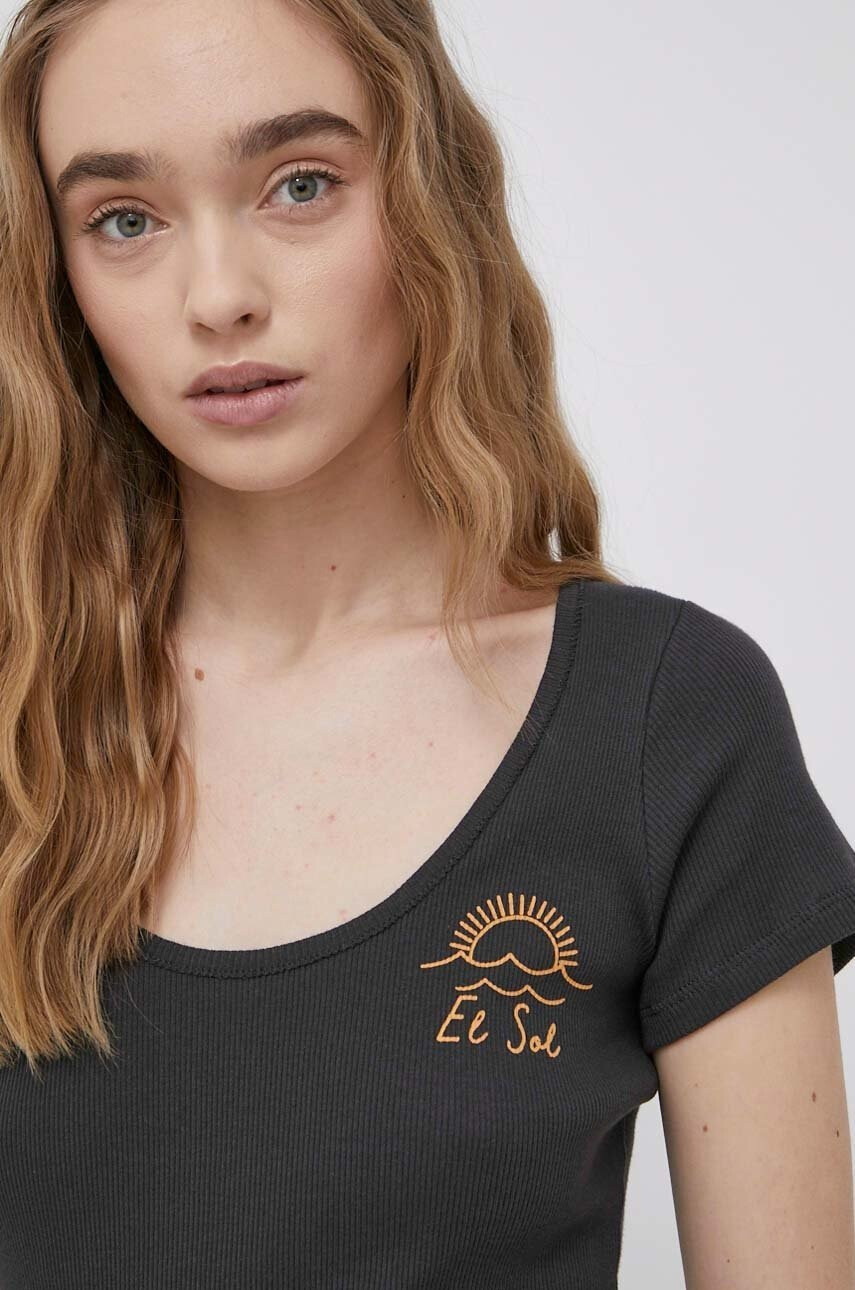 Billabong Памучна тениска в сиво - Pepit.bg
