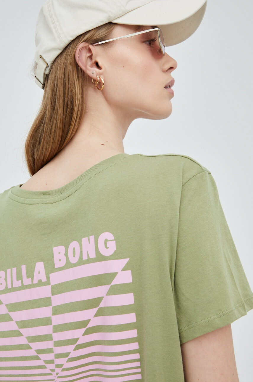Billabong Памучна тениска в зелено - Pepit.bg