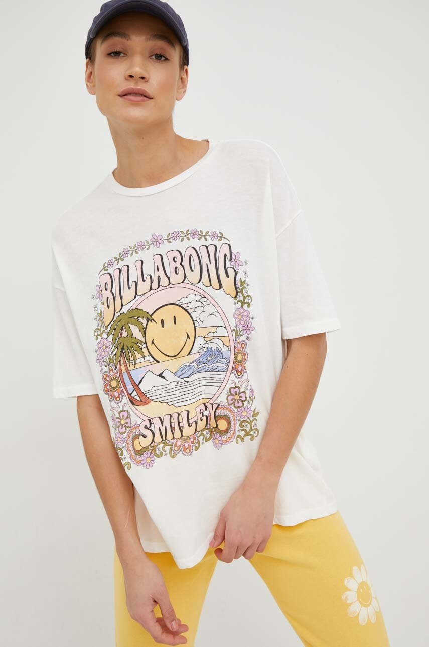 Billabong Памучна тениска X SMILEY в бяло - Pepit.bg