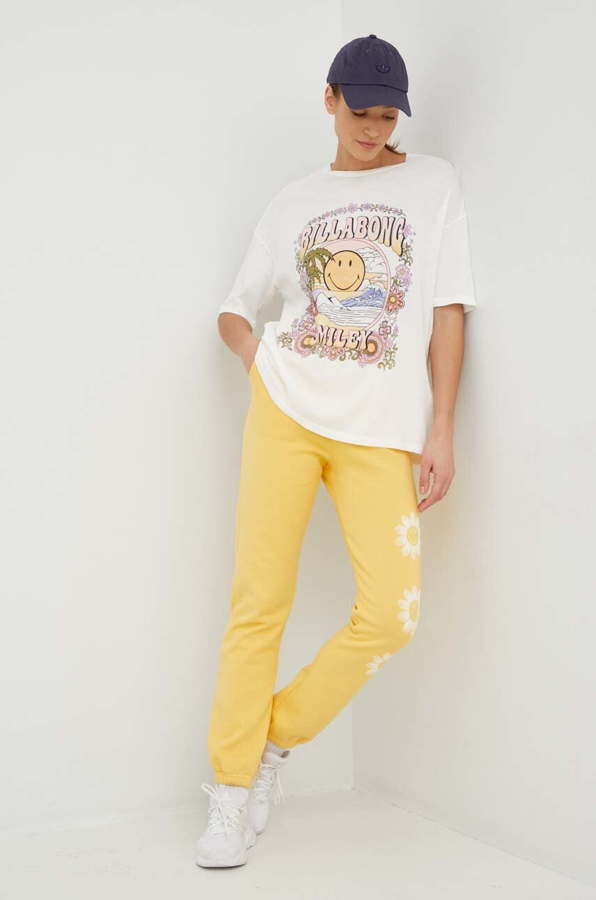 Billabong Памучна тениска X SMILEY в бяло - Pepit.bg