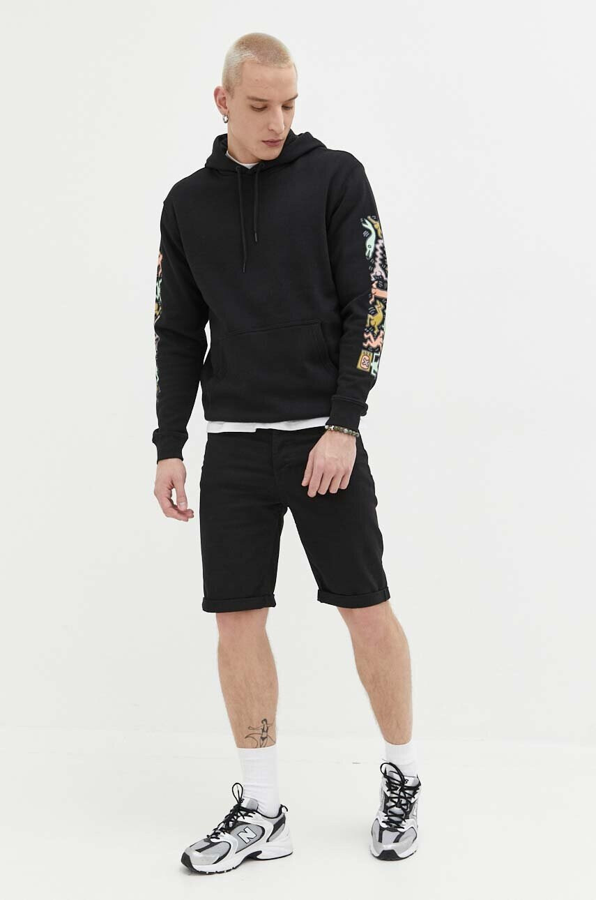 Billabong Суичър x Keith Haring в черно с качулка с принт - Pepit.bg