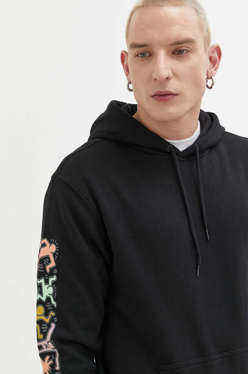Billabong Суичър x Keith Haring в черно с качулка с принт - Pepit.bg