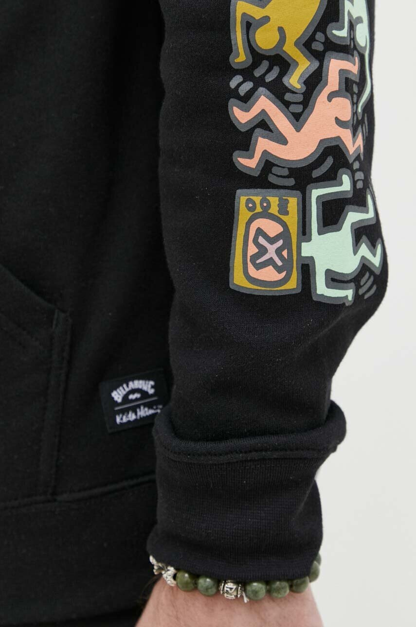 Billabong Суичър x Keith Haring в черно с качулка с принт - Pepit.bg