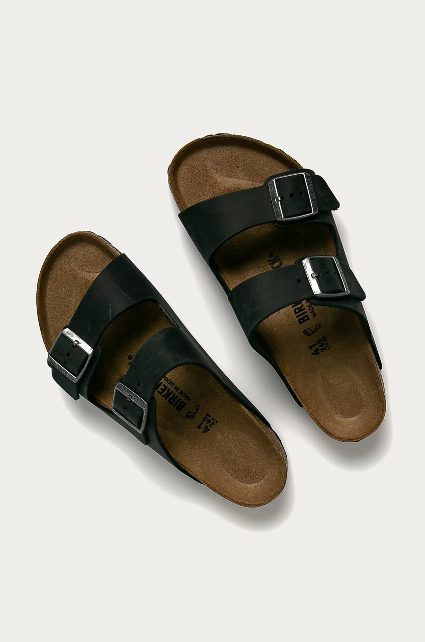 Birkenstock Чехли от набук Arizona в черно - Pepit.bg