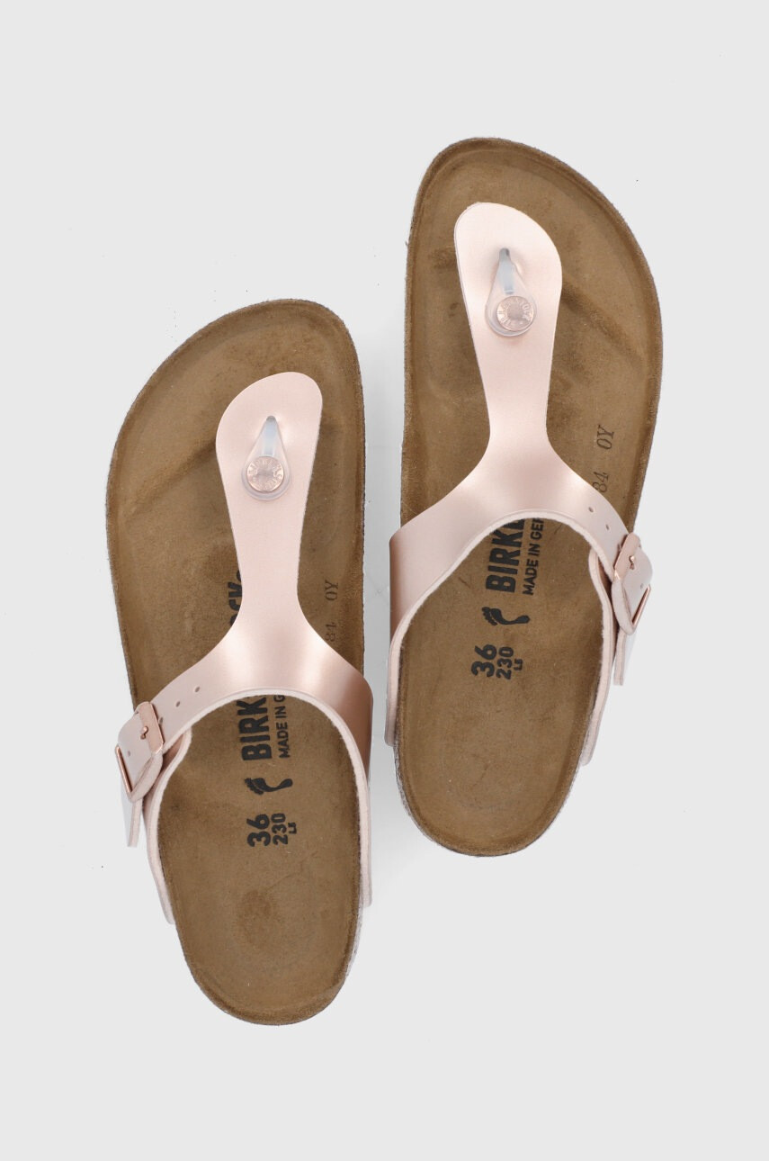 Birkenstock Детски джапанки в златисто - Pepit.bg