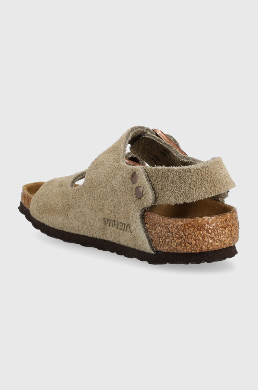 Birkenstock Детски сандали от велур Milano в бежово - Pepit.bg