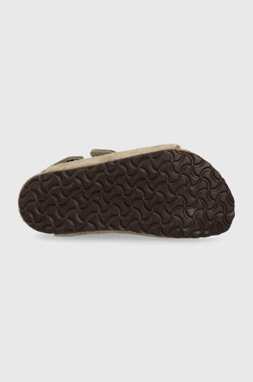 Birkenstock Детски сандали от велур Milano в бежово - Pepit.bg