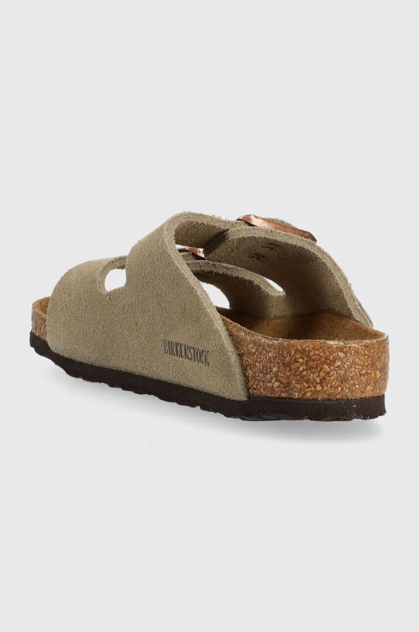 Birkenstock Детски велурени чехли в бежово - Pepit.bg