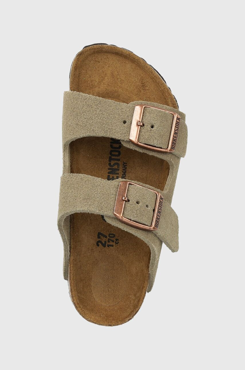 Birkenstock Детски велурени чехли в бежово - Pepit.bg