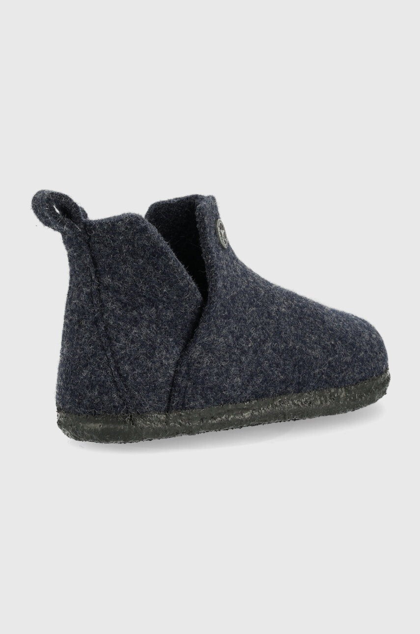 Birkenstock Детски вълнени пантофи в тъмносиньо - Pepit.bg