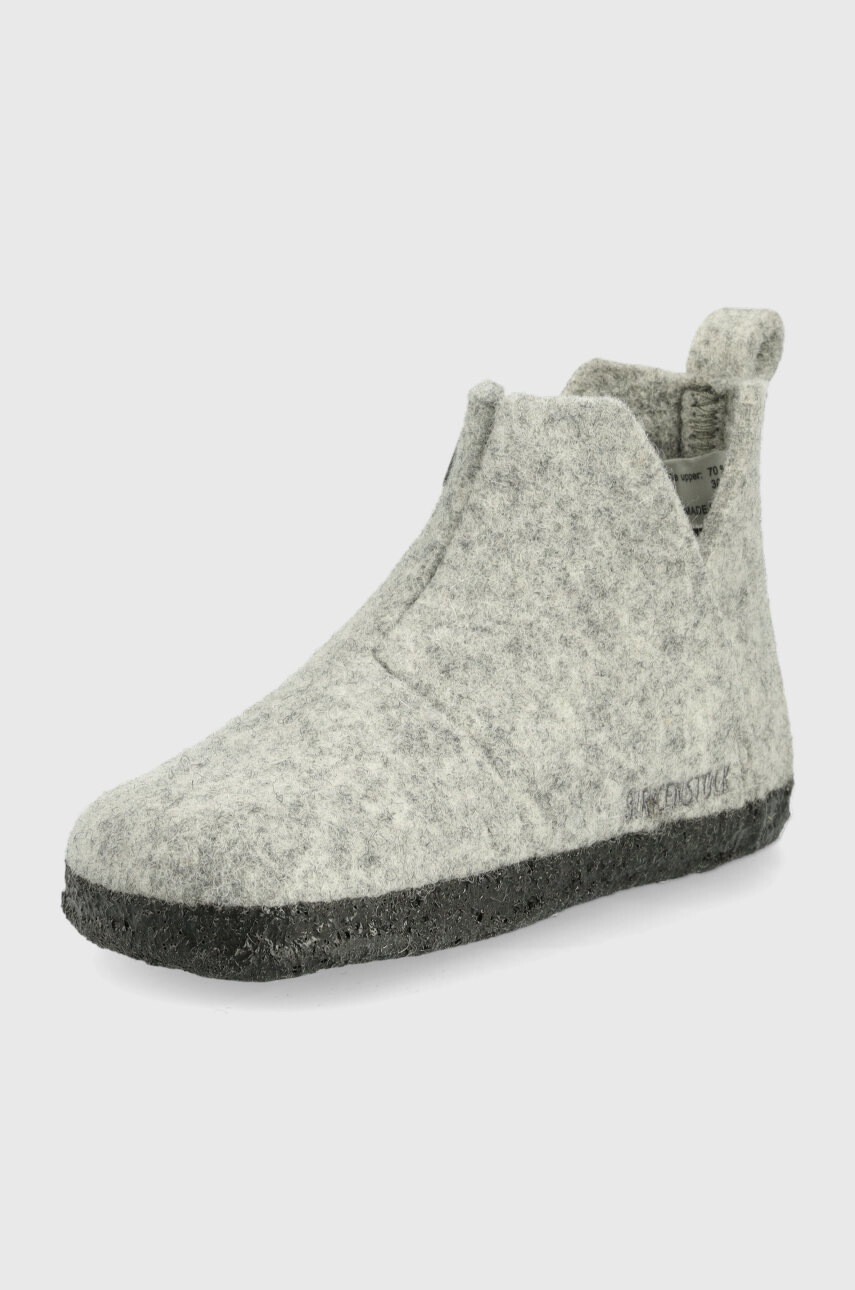 Birkenstock Детски вълнени пантофи в сиво - Pepit.bg