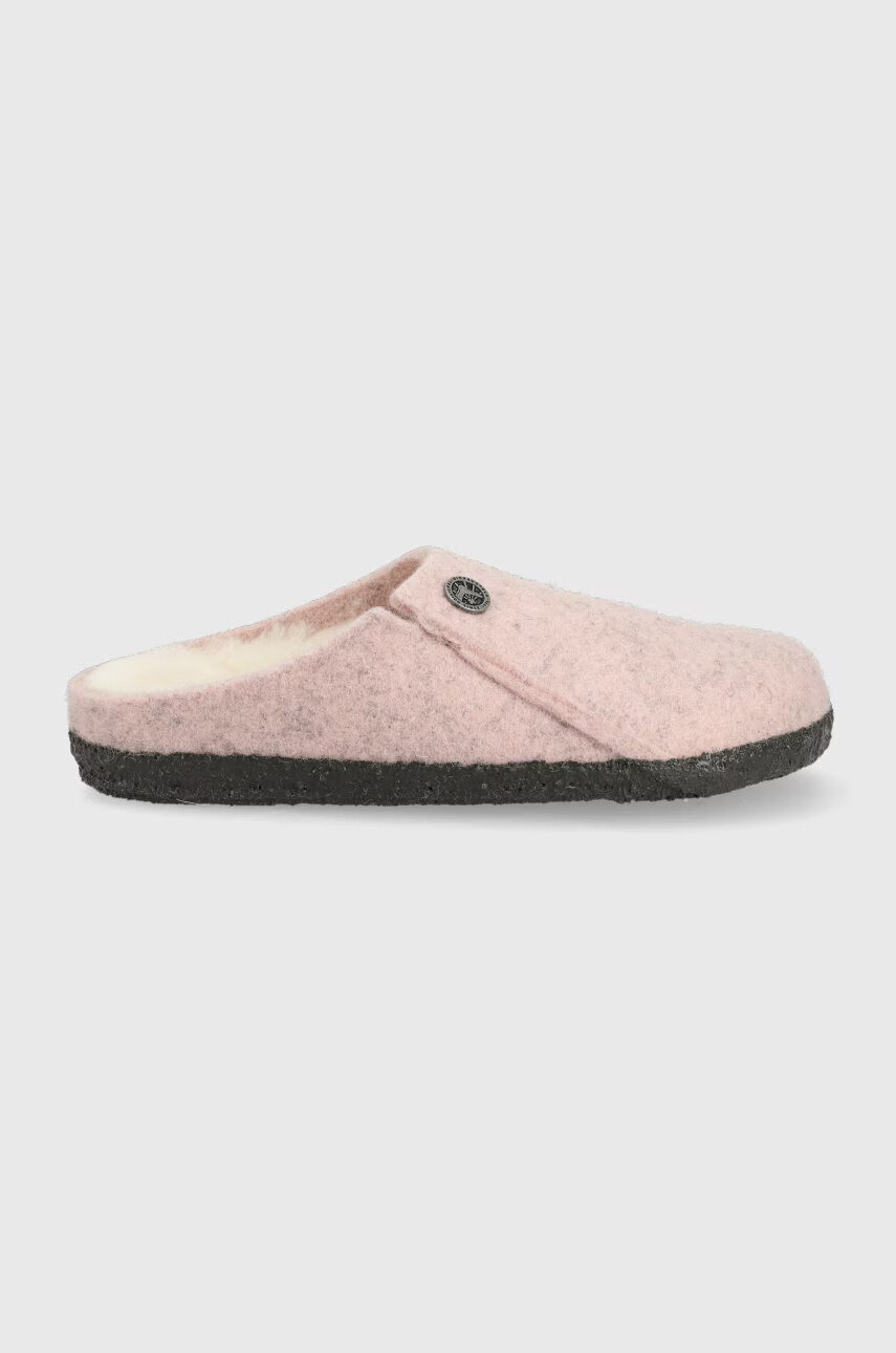 Birkenstock Детски вълнени пантофи в розово - Pepit.bg