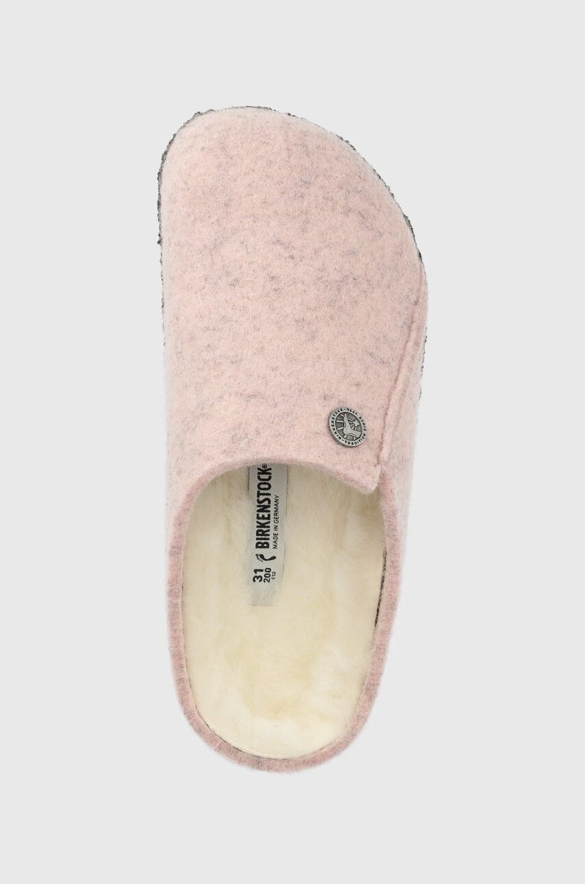 Birkenstock Детски вълнени пантофи в розово - Pepit.bg