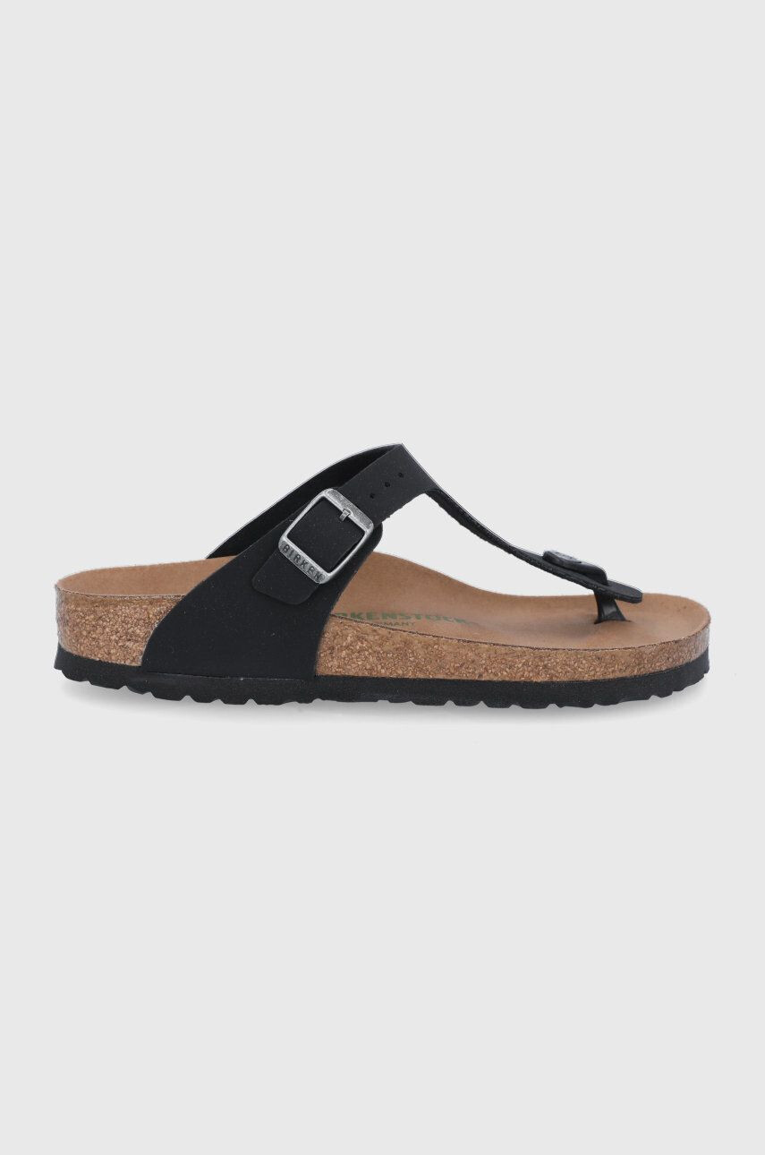 Birkenstock Джапанки Gizeh дамски в черно с равна подметка - Pepit.bg