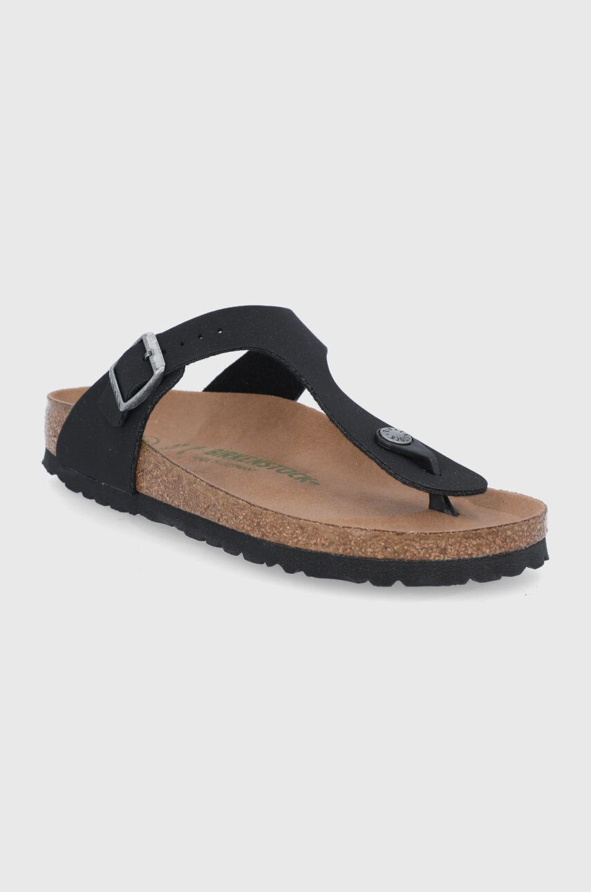 Birkenstock Джапанки Gizeh дамски в черно с равна подметка - Pepit.bg