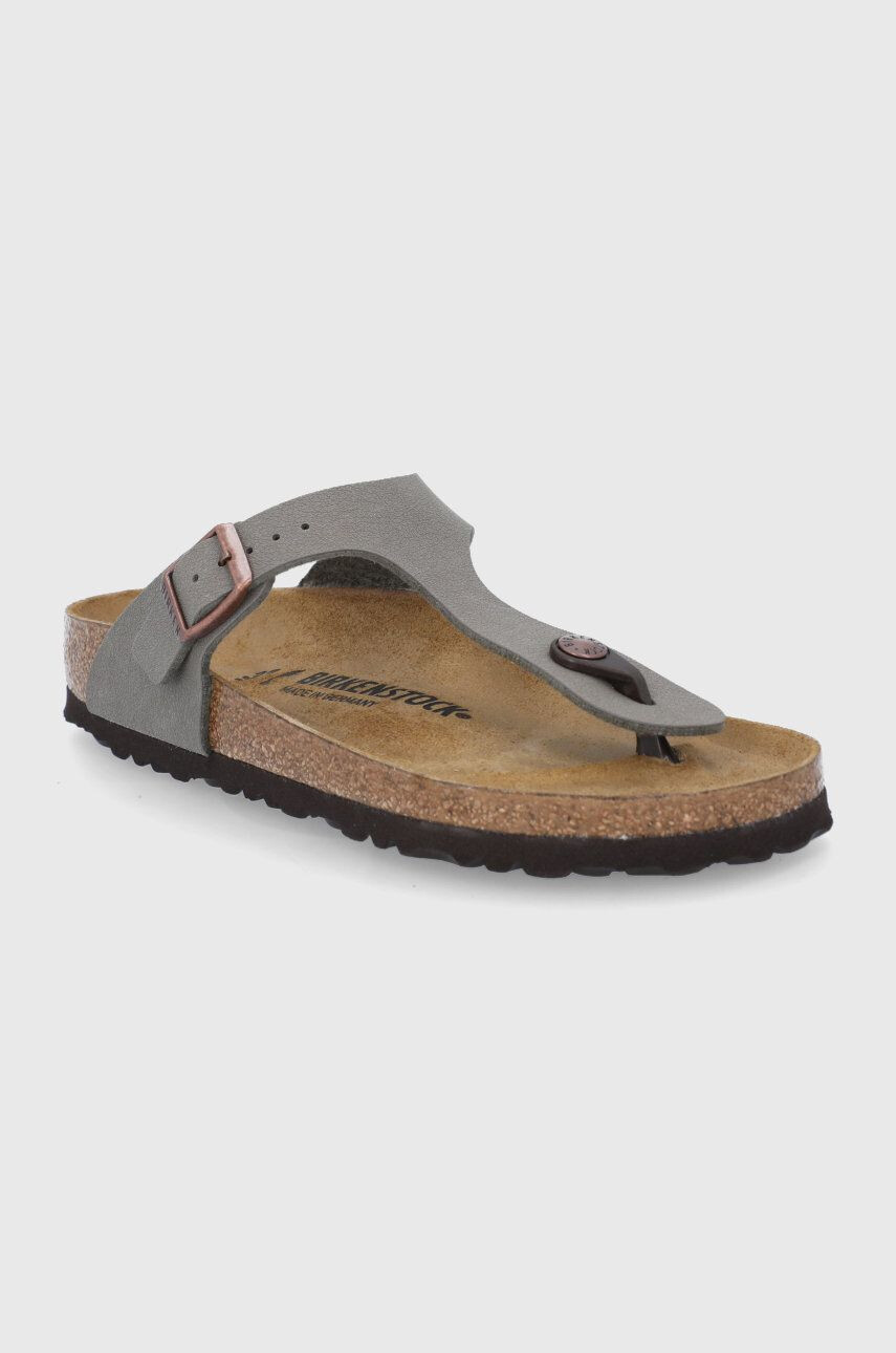 Birkenstock Джапанки Gizeh дамски в сиво с равна подметка - Pepit.bg