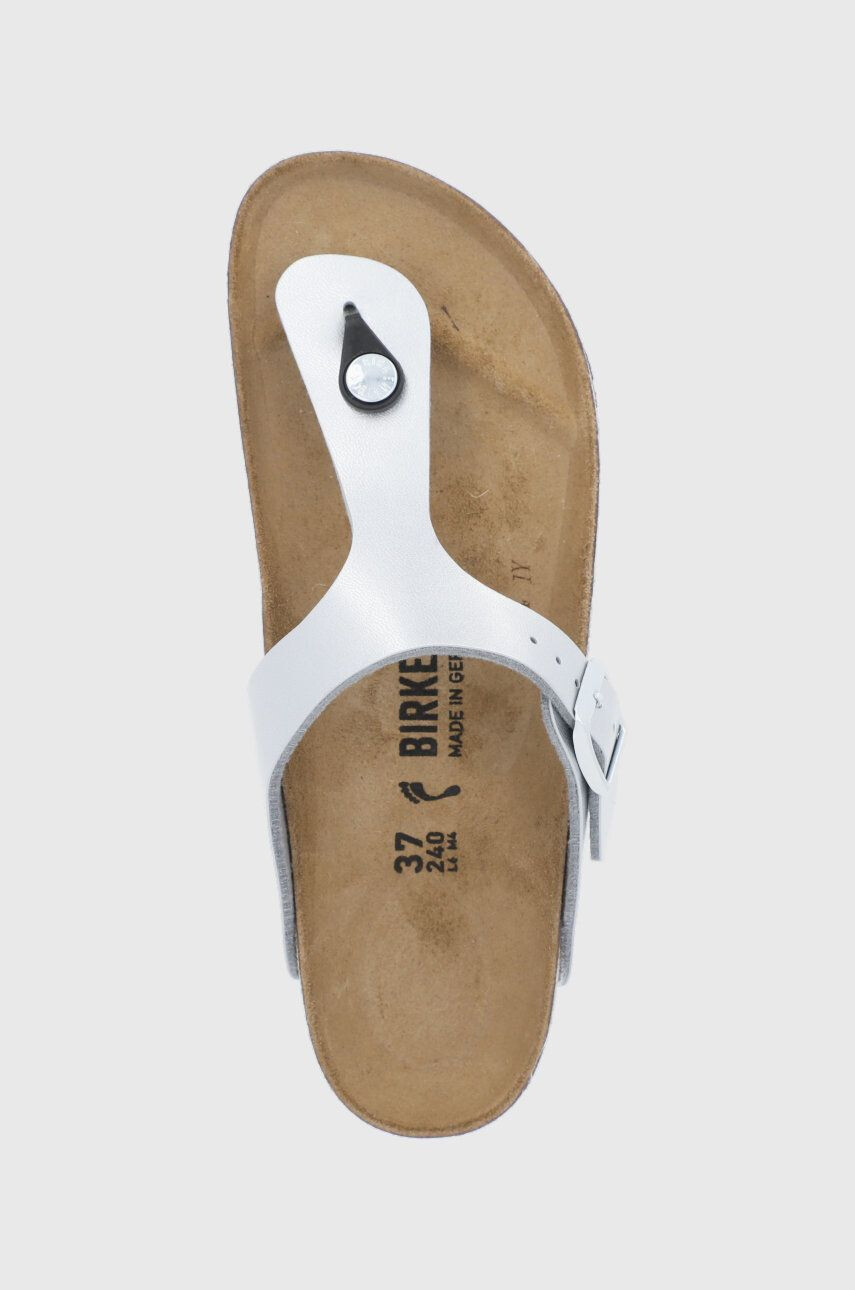 Birkenstock Джапанки Gizeh дамски в сребристо с равна подметка - Pepit.bg