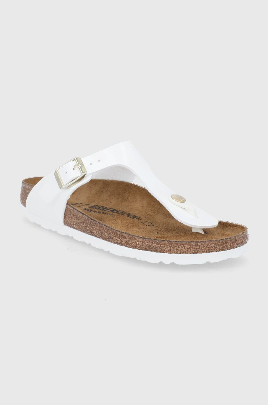 Birkenstock Джапанки Gizeh дамски в бяло с равна подметка - Pepit.bg