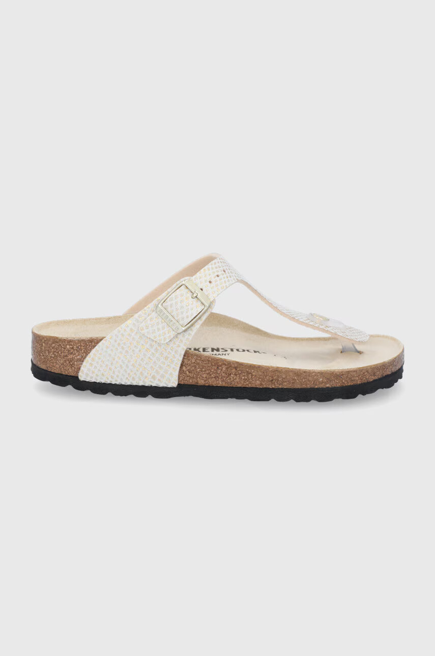 Birkenstock Джапанки дамски в кремаво с равна подметка - Pepit.bg
