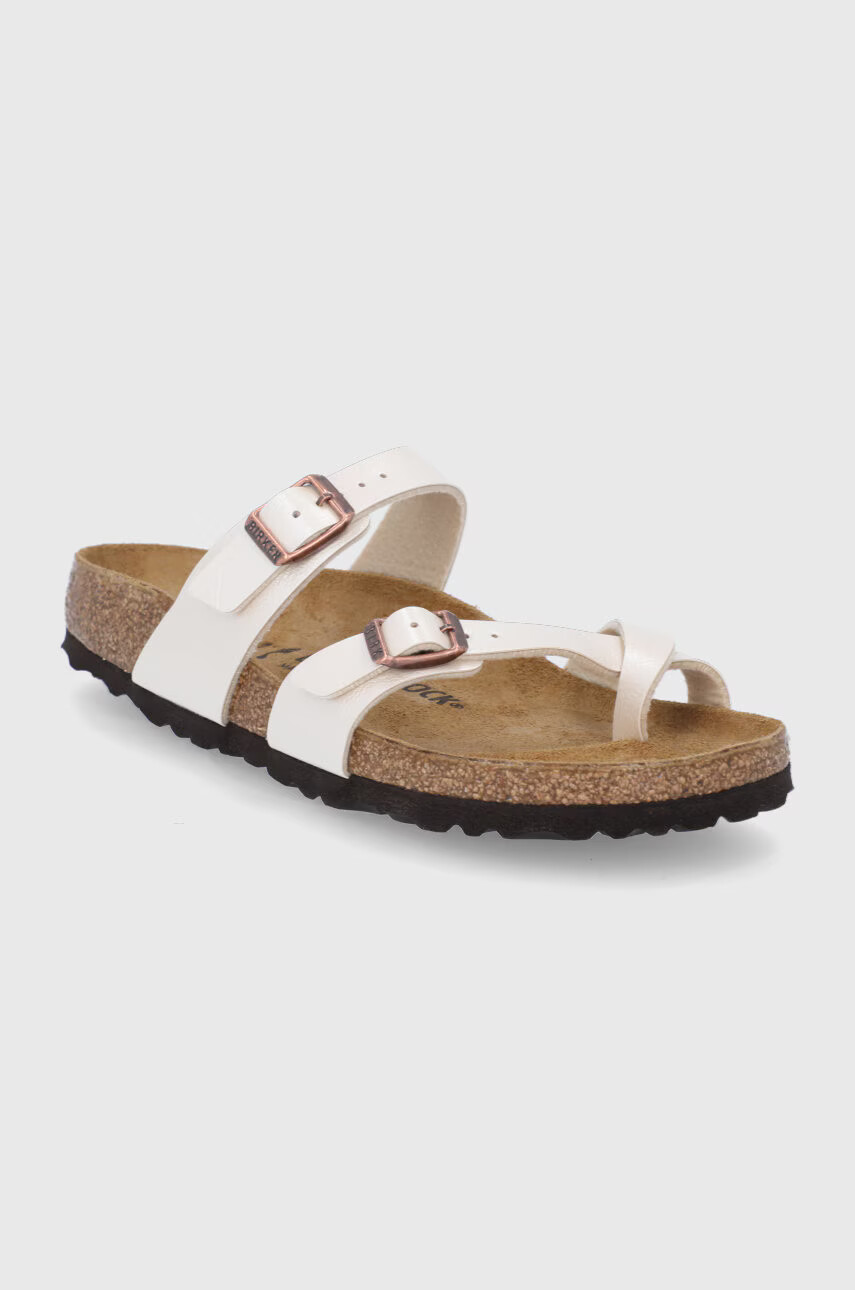 Birkenstock Джапанки Mayari дамски в кремаво с равна подметка - Pepit.bg