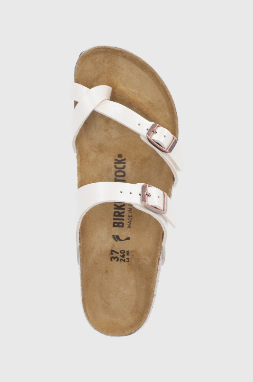 Birkenstock Джапанки Mayari дамски в кремаво с равна подметка - Pepit.bg