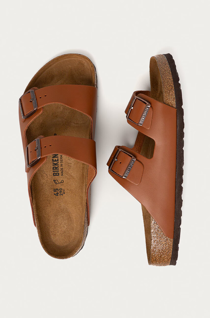 Birkenstock Кожени чехли Arizona в кафяво - Pepit.bg