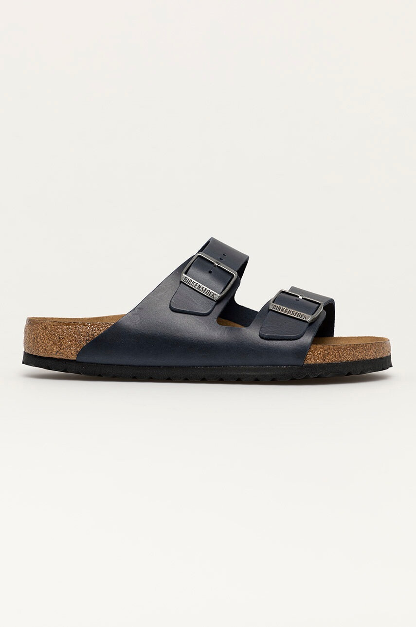 Birkenstock Кожени чехли мъжки в тъмносиньо - Pepit.bg